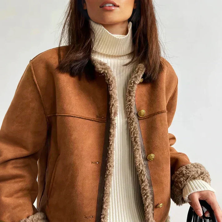 Quenita – Warme Und Elegante Leder Jacke