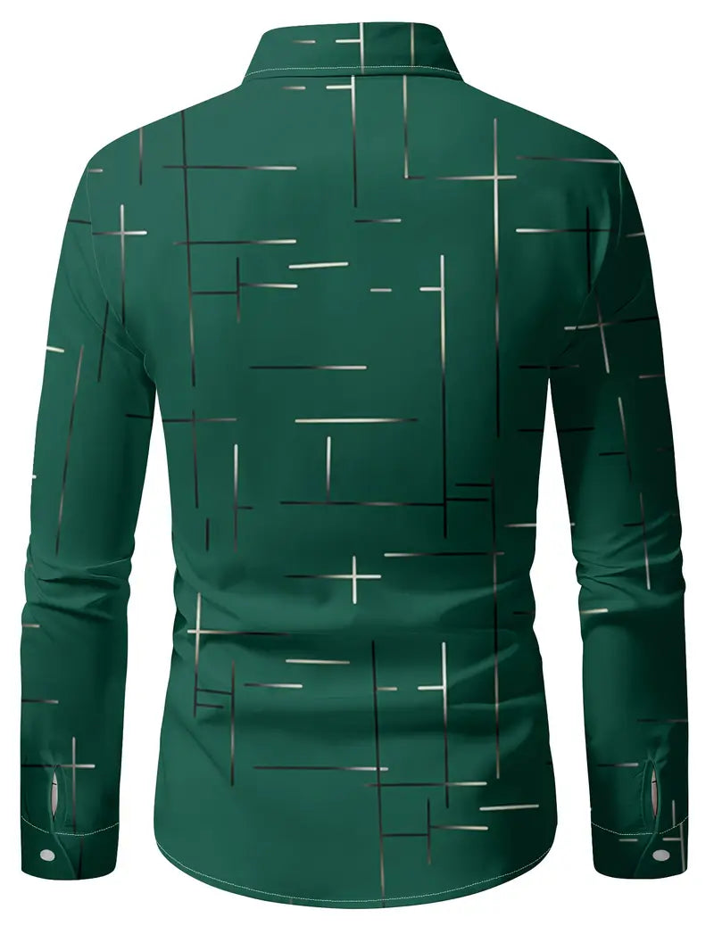 Nerio - Langarmhemd Mit Geometrischem Drucken