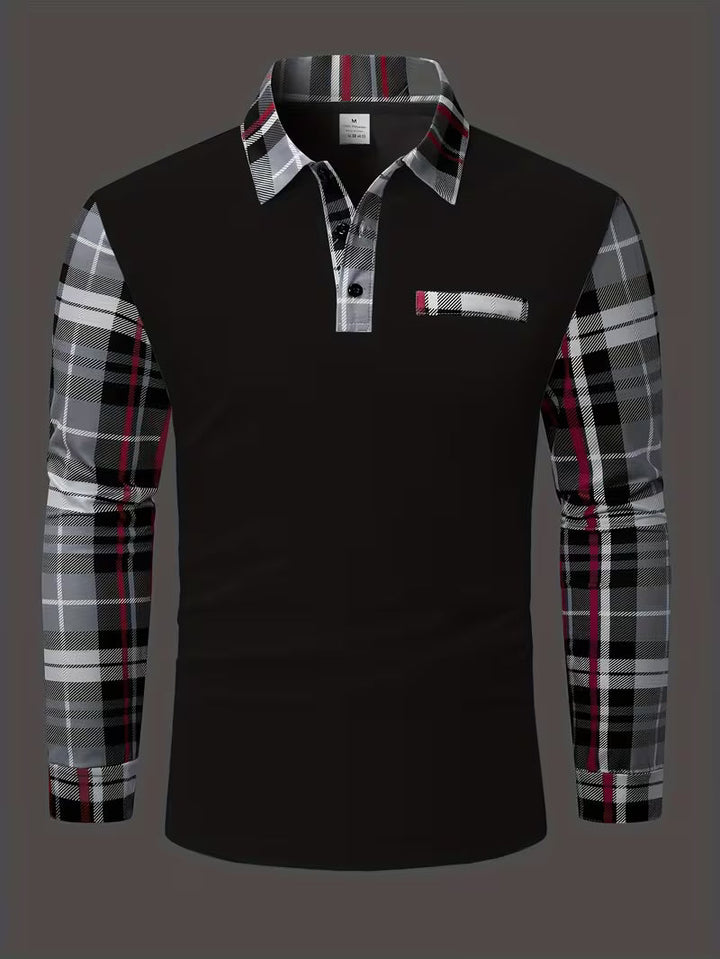 Yiannis – Langarmshirt mit Brustapplikation