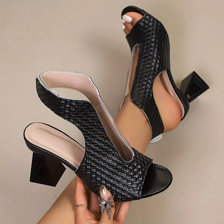 Dunnia – Eleganter Slingback Pumps Mit Gewebtem Obermaterial