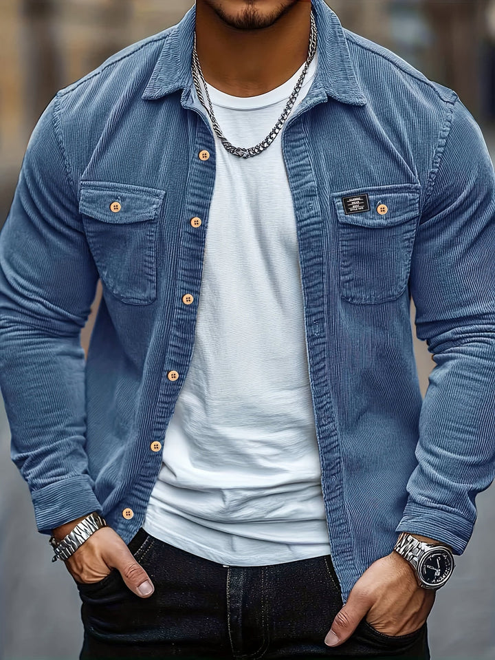 Felipe - Lässiges Hemd Aus Kord Mit Knöpfen