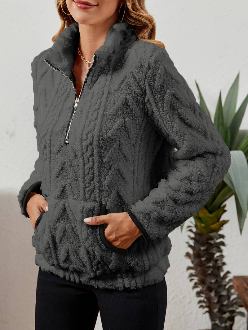 Naama - Halb Reißverschluss Pullover Mit Tasche