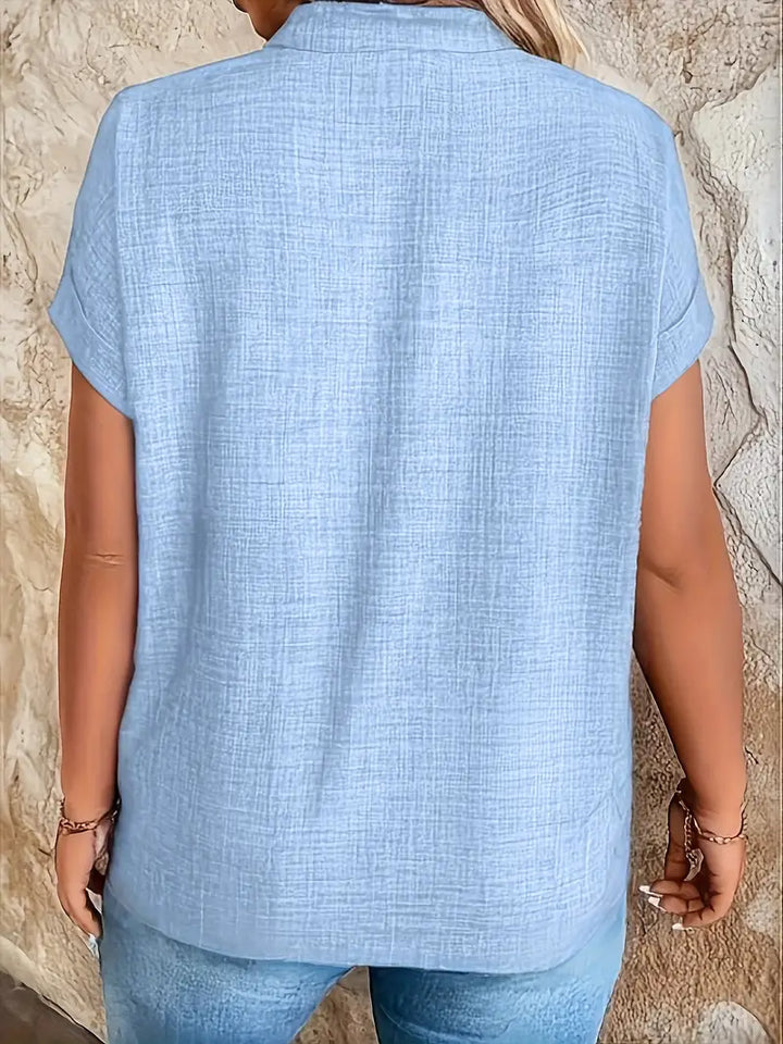 Rosabelle - Lässige Bluse Mit V Ausschnitt