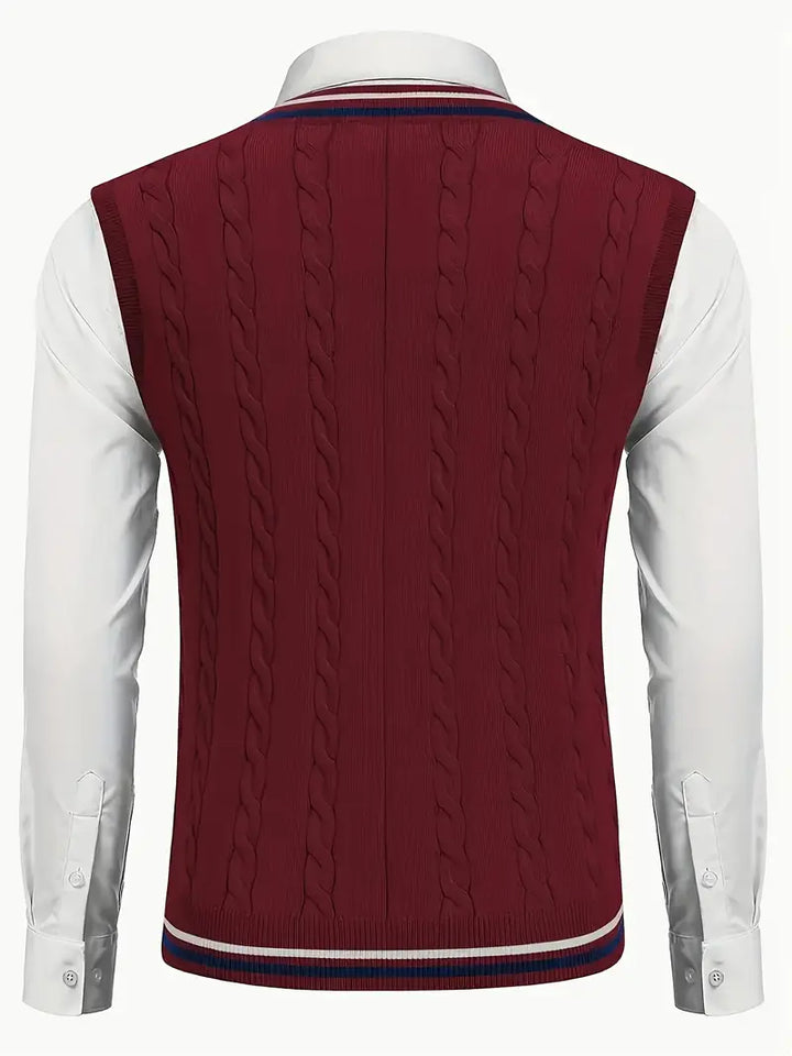 Duane - Ärmelloser Strickpullover Mit V-Ausschnitt