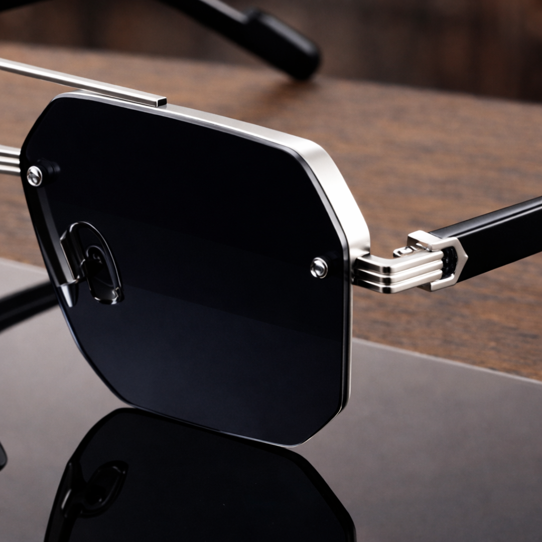 NoirEdge – Klassische Halbrahmen-Sonnenbrille
