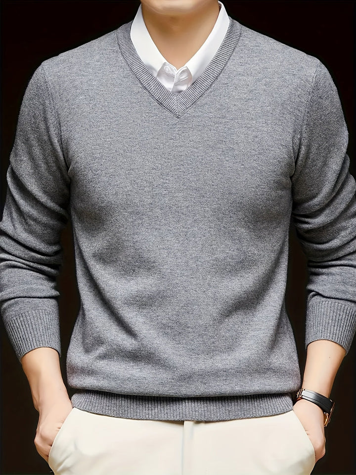 Dionysis – „Cross Border“ Strickpullover mit V-Ausschnitt