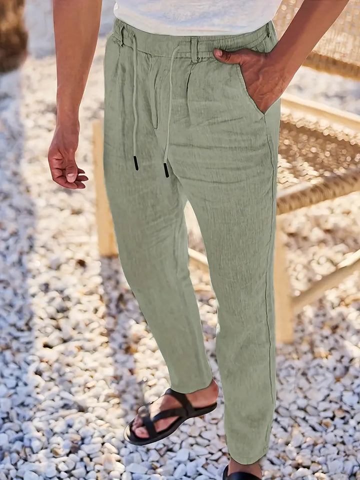 Nichols – Locker Sitzende Hose Aus Leinen Mit Kordelzug