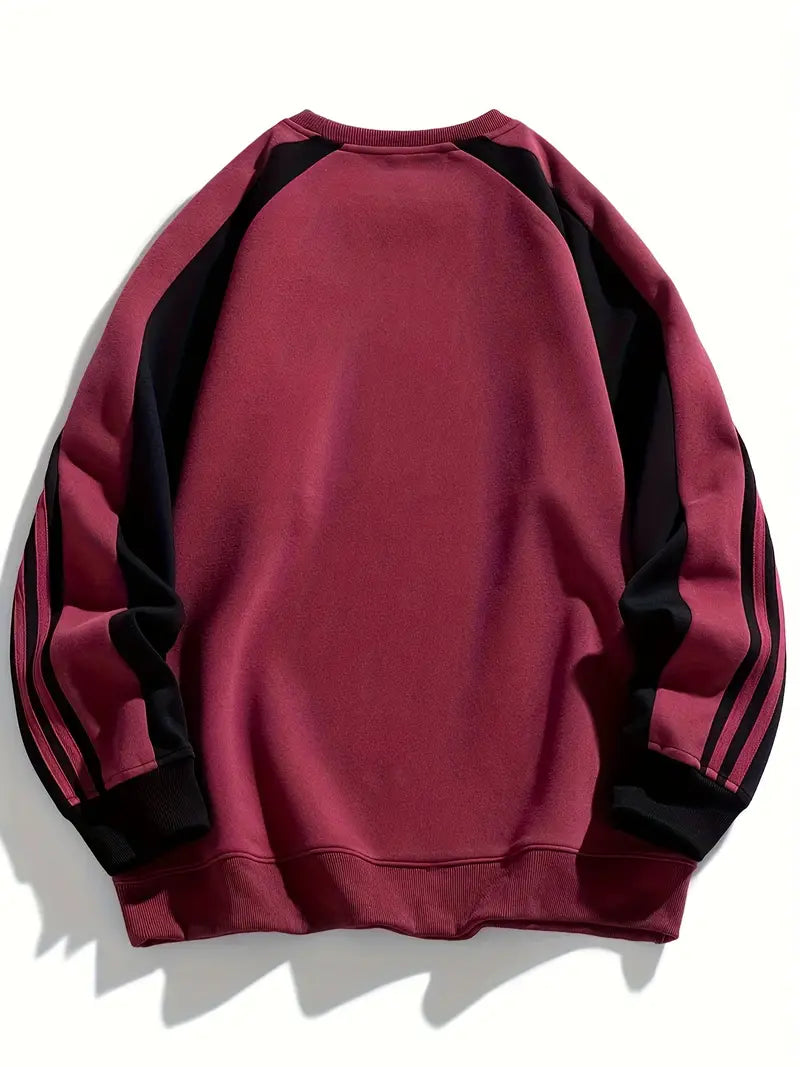 Maddox – Sweatshirt Mit Gestreiften Ärmeln Und Rund Halsausschnitt