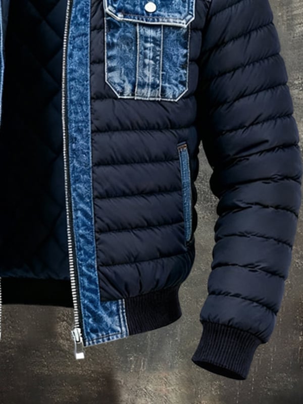 Upamecano – Vintage Jeans Patchwork Outdoor Jacke