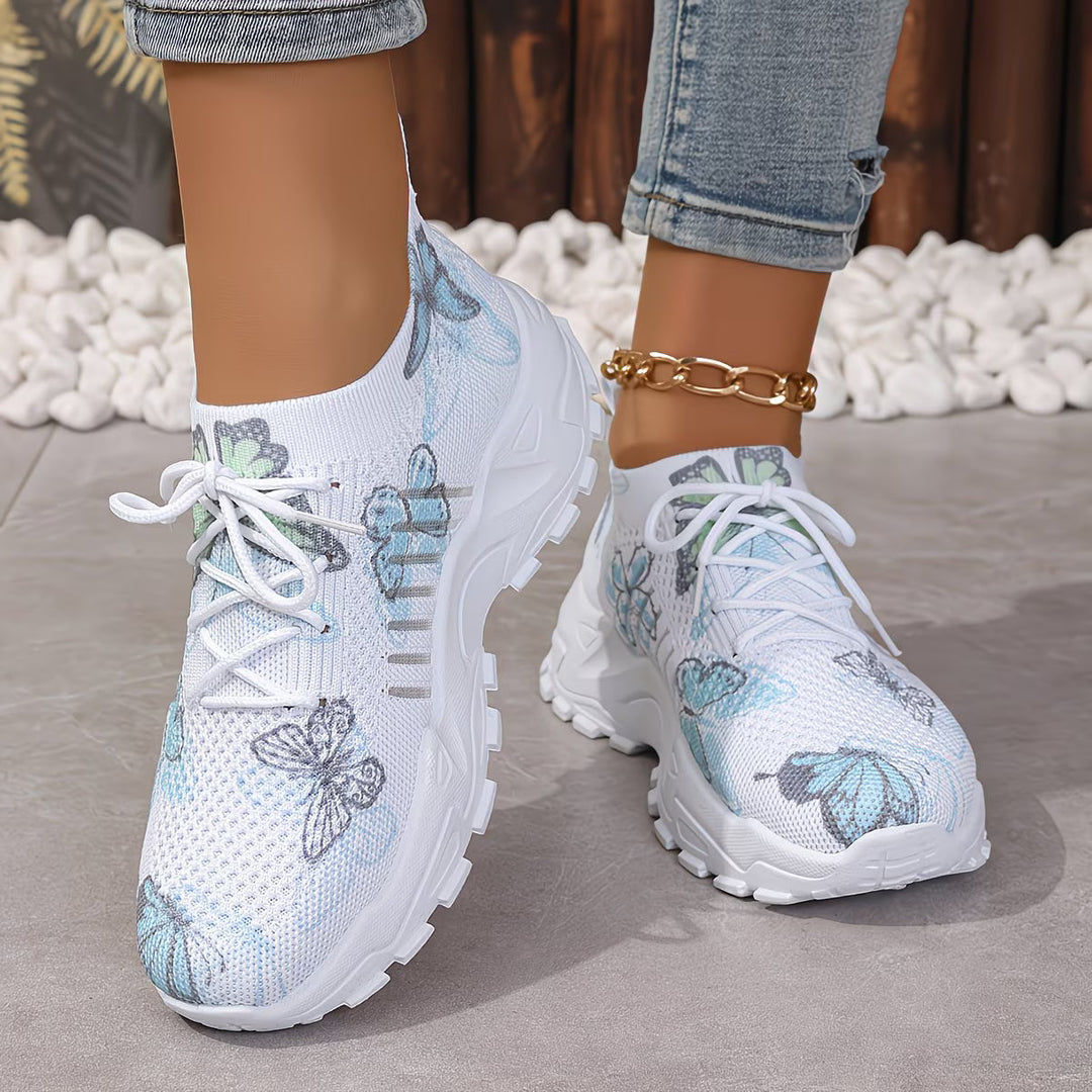Destinee - Schmetterlingsmuster Schnür Turnschuh