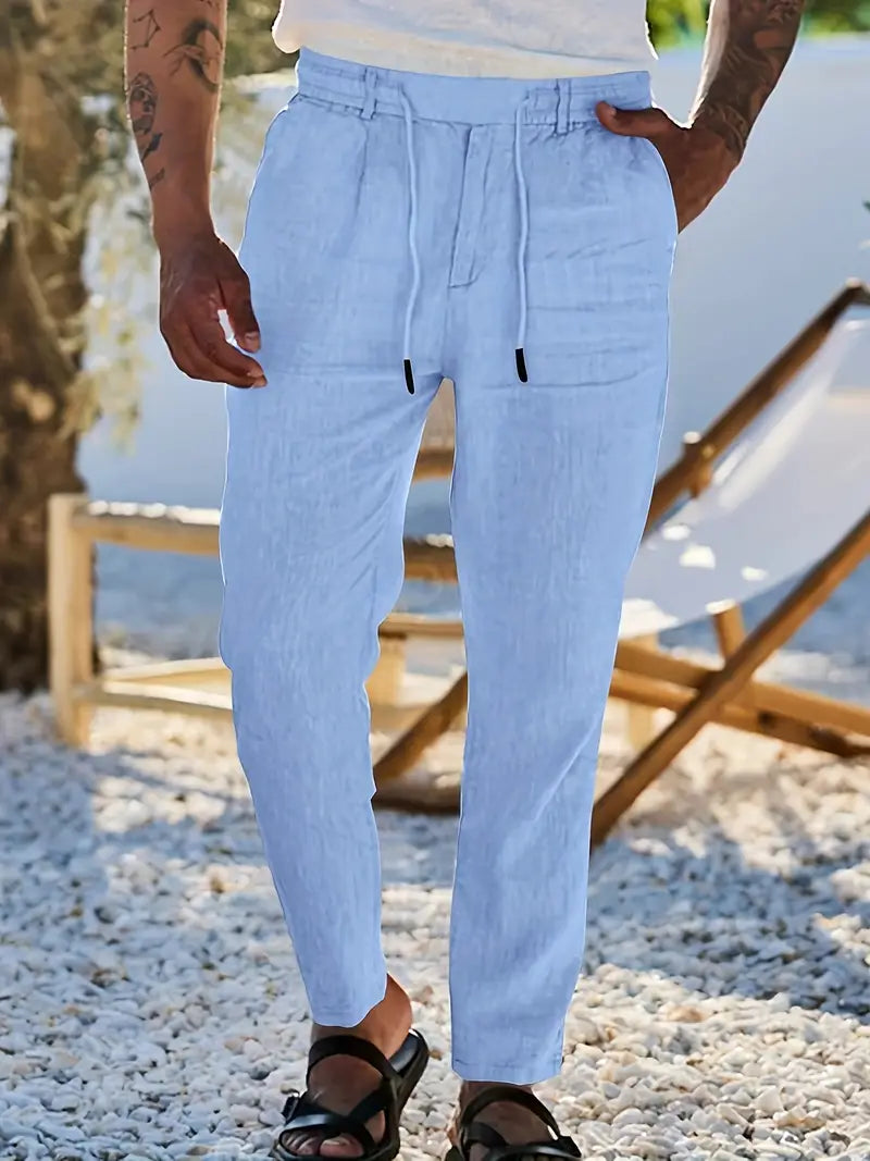 Nichols – Locker Sitzende Hose Aus Leinen Mit Kordelzug
