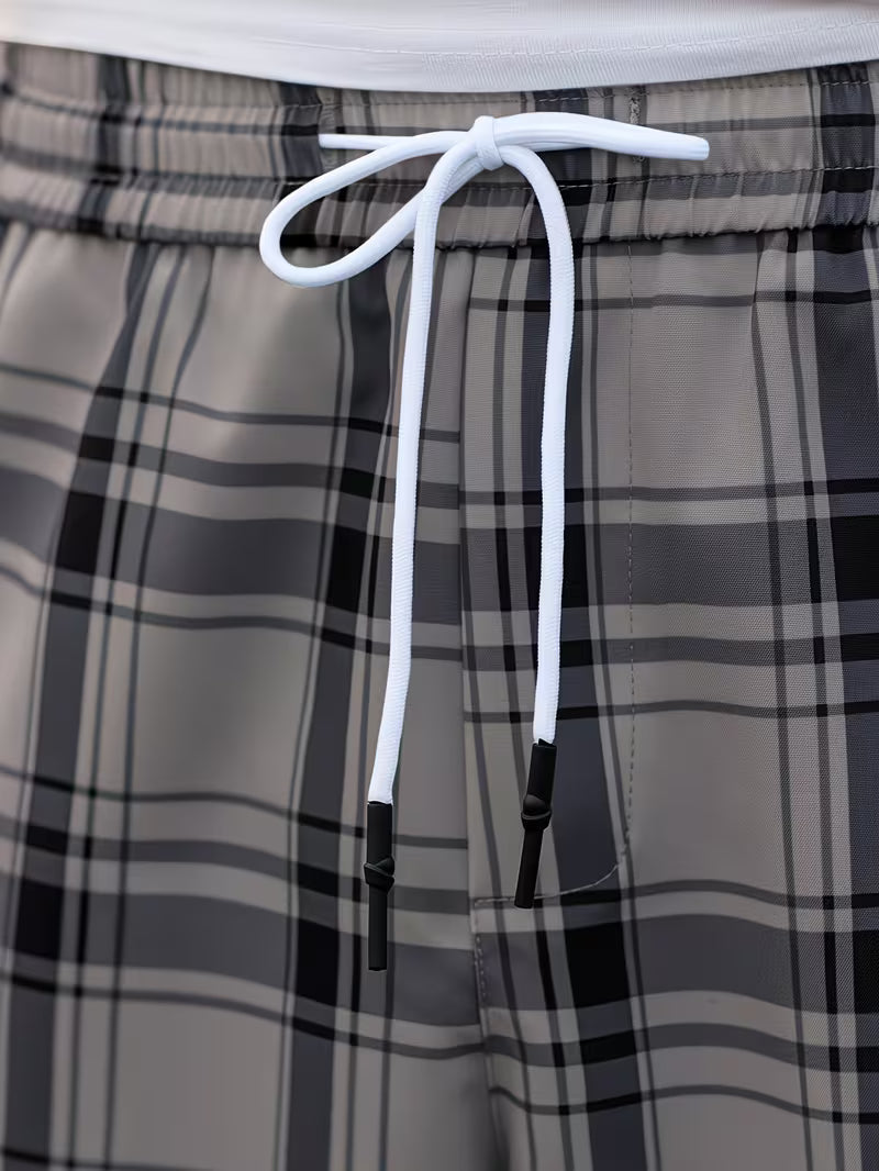 Idriz – Karierte Hose Mit Elastischem Bund