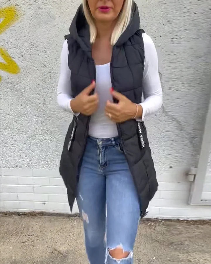 Laruna – Ärmelloser, Wattierter Mantel Mit Reißverschluss