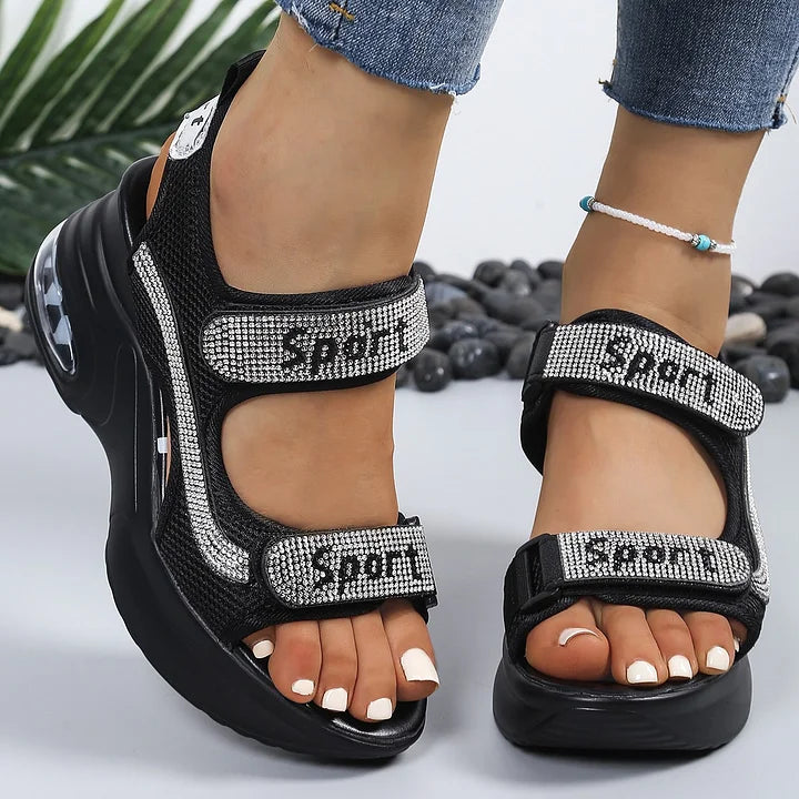Terezie - Modische Orthopädische Sandalen Mit Strasssteinen