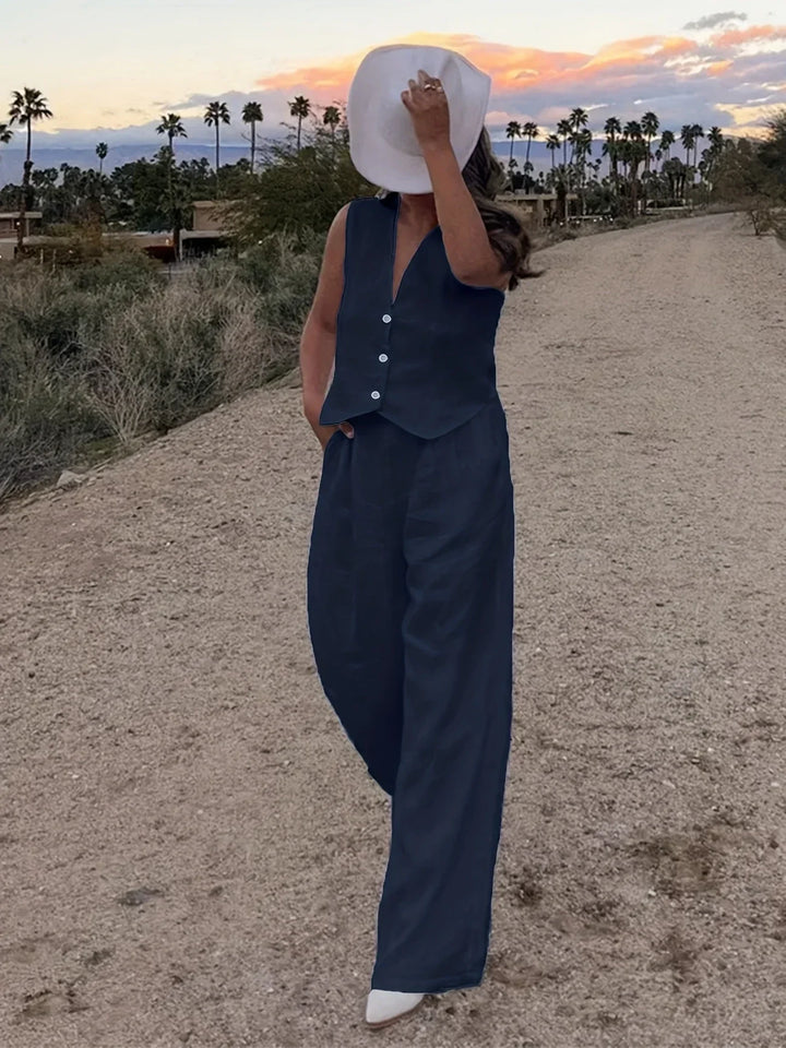 Jorja – Elegantes ärmelloses Zweiteiler Outfit-Set