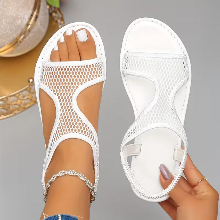 Rahaf - Lässige Flache Sommer Sandalen Mit Riemchen