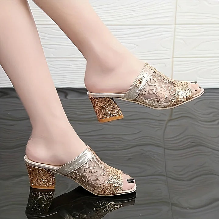 Kerli – Verzierte Sandalen Mit Glitzerpailletten
