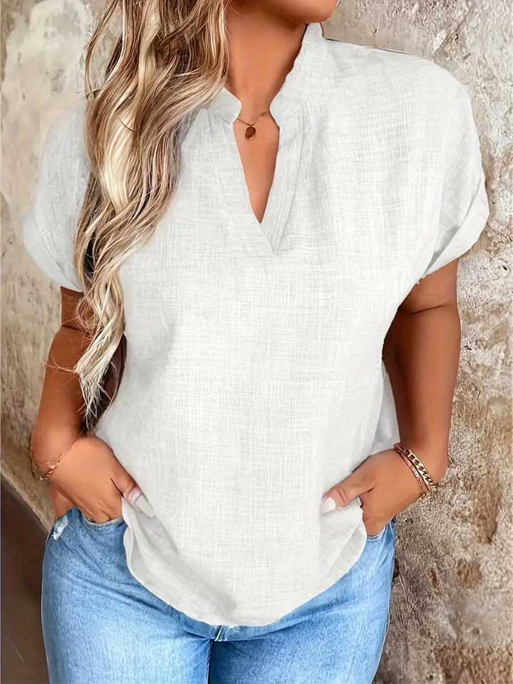 Rosabelle - Lässige Bluse Mit V Ausschnitt