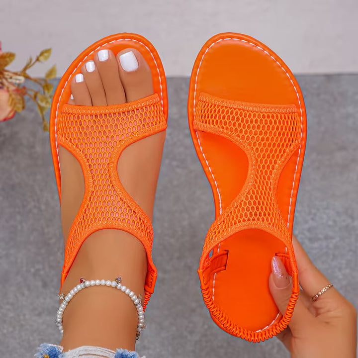 Rahaf - Lässige Flache Sommer Sandalen Mit Riemchen