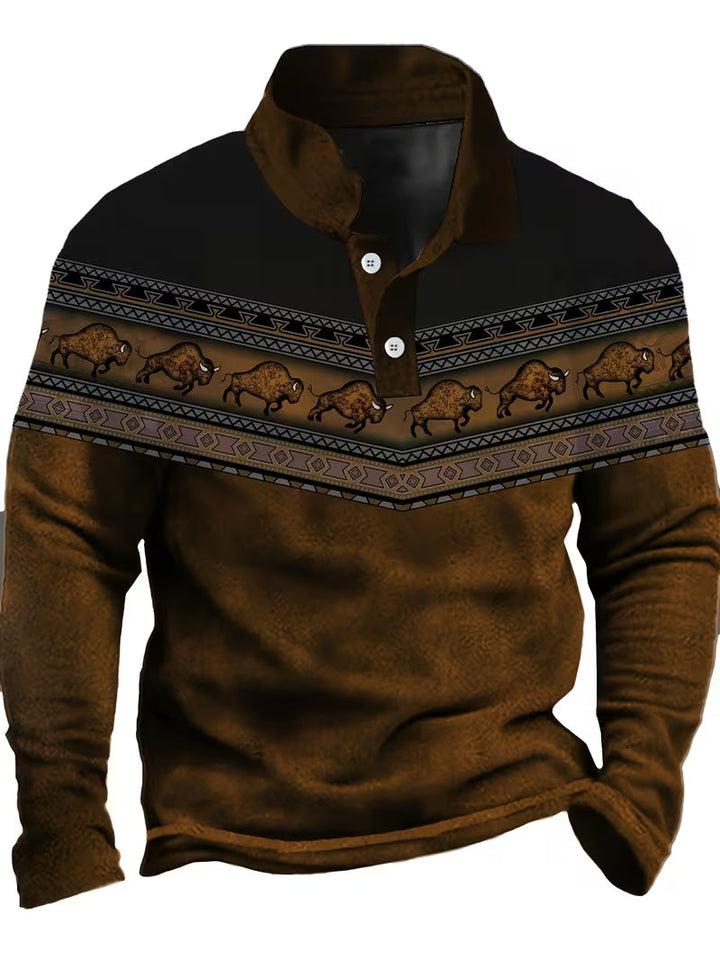 Tamas – Lässiges Vintage Polo Hemd Mit 3D-Druck