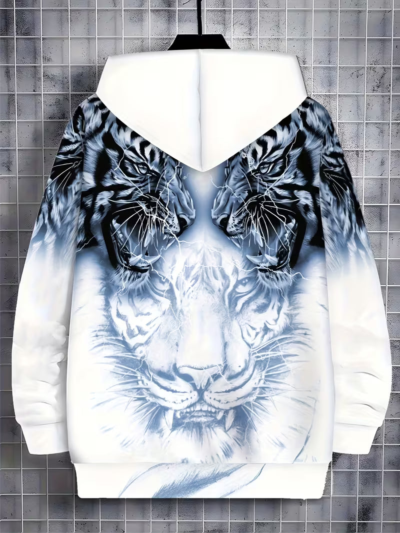 Luciano – Kapuzenpullover Mit Reißverschluss Und Tiger Muster