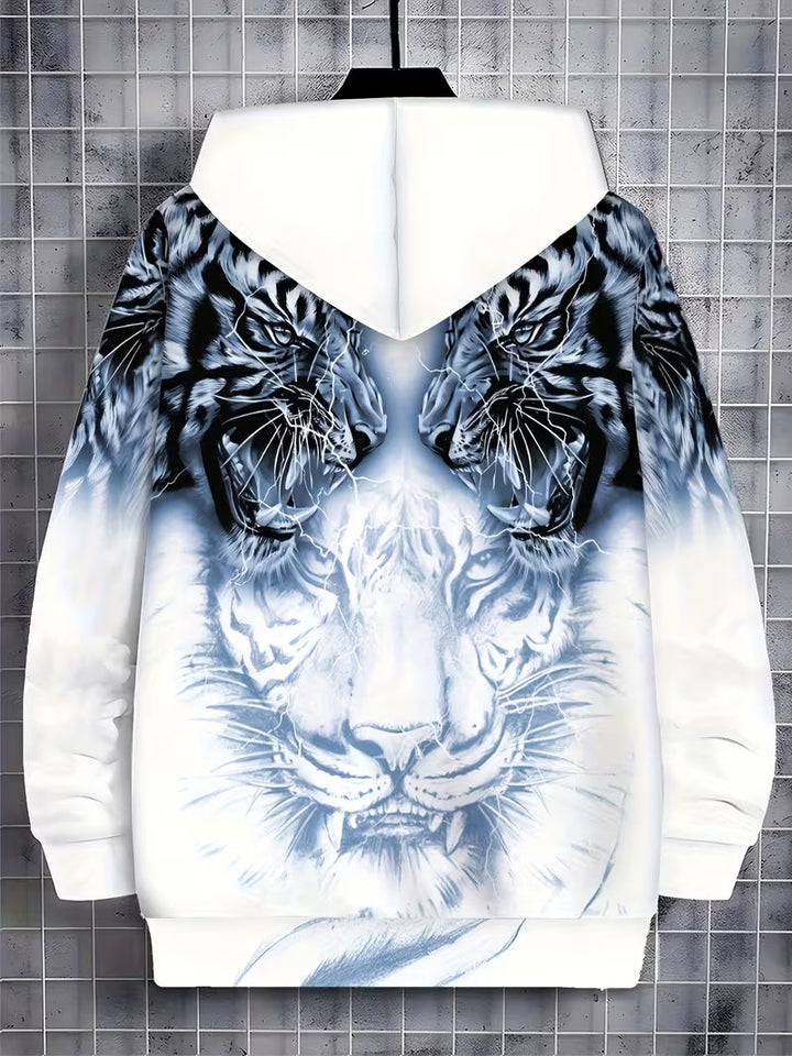 Luciano – Kapuzenpullover Mit Reißverschluss Und Tiger Muster