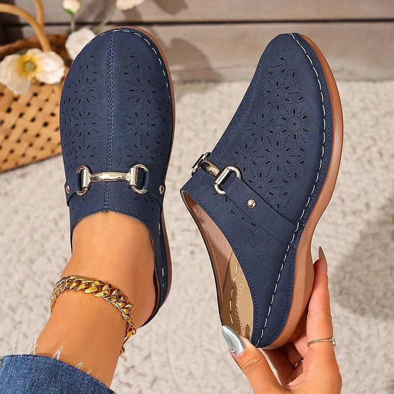 Hailen – Lässige Slipper Pantoletten Mit Blumenmuster