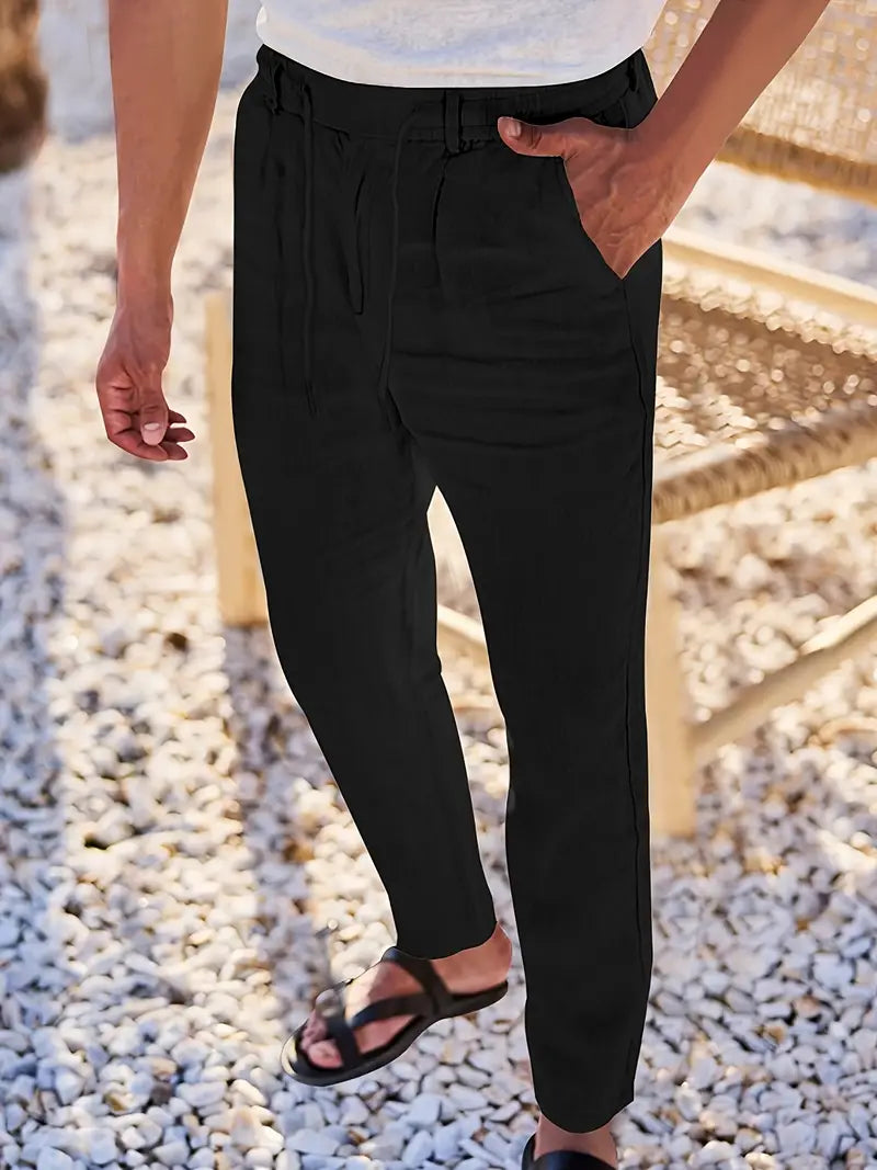 Nichols – Locker Sitzende Hose Aus Leinen Mit Kordelzug