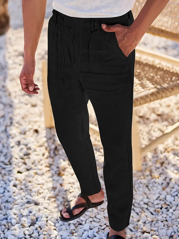 Nichols – Locker Sitzende Hose Aus Leinen Mit Kordelzug