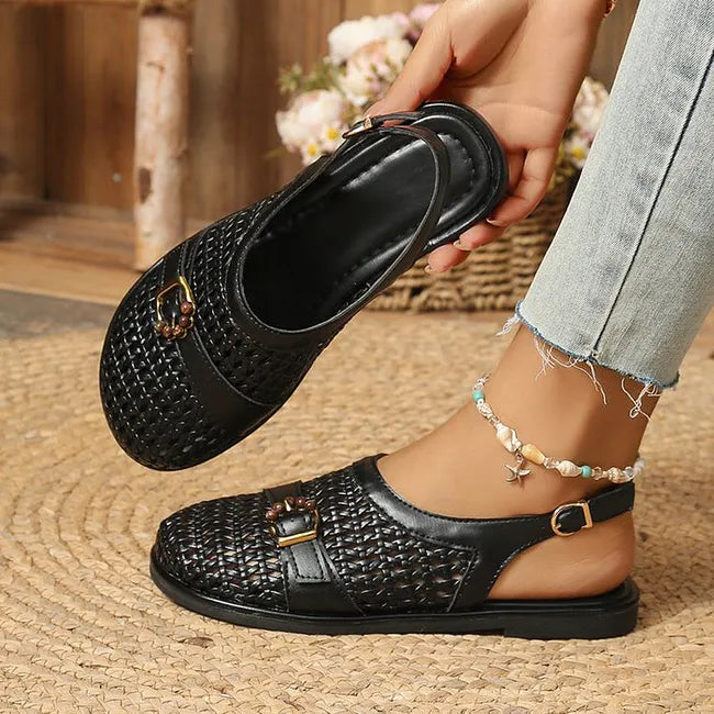 Ghie - Atmungsaktive Gewebte Flat Sandalen