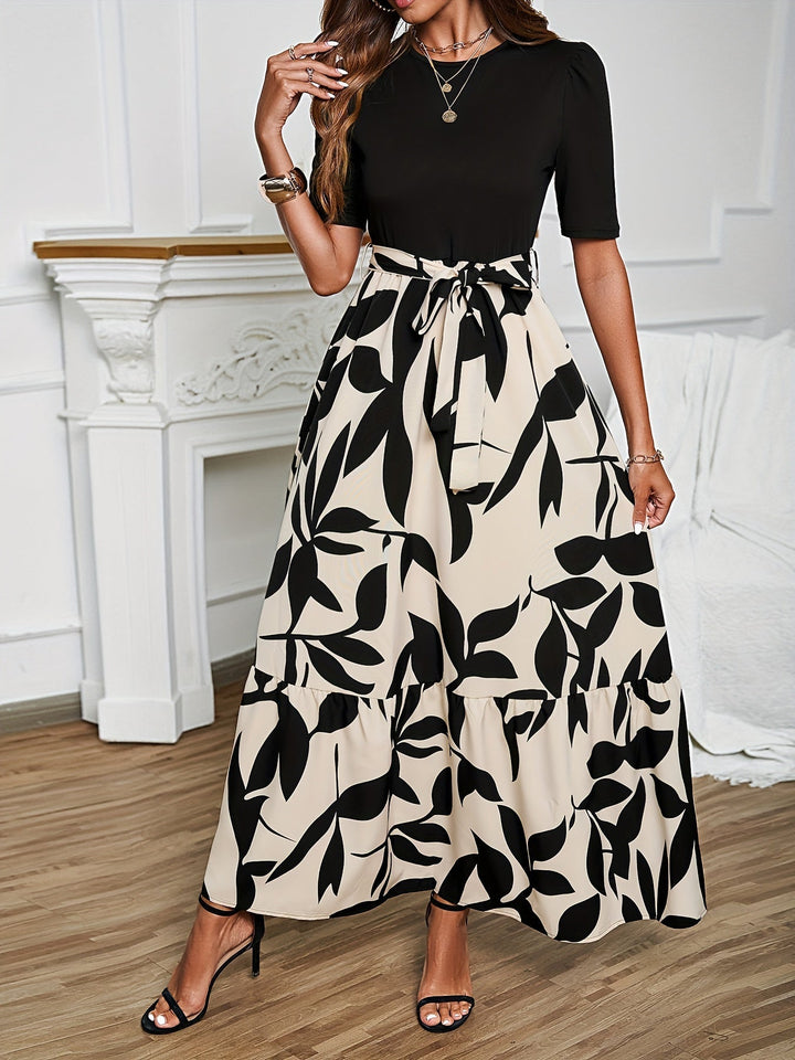 Nuray – Elegantes kurzärmeliges Blumenkleid
