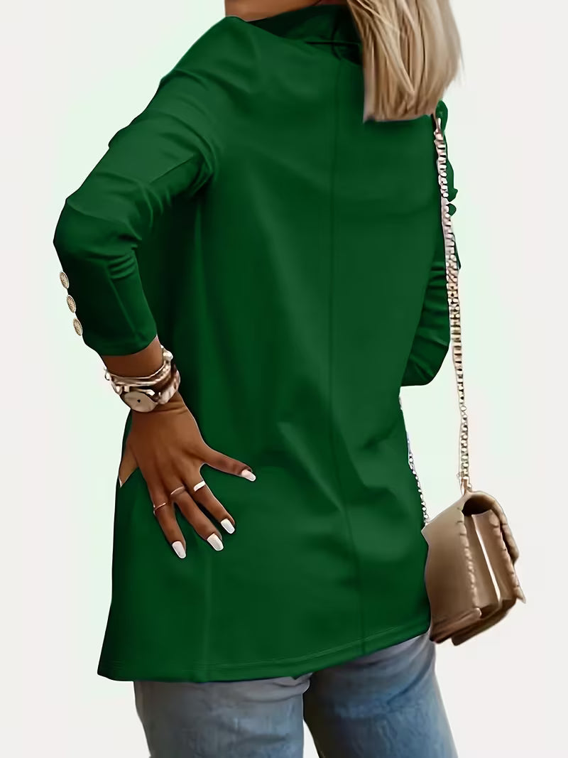 Nikia – Langärmeliger Blazer Mit Zierknöpfen
