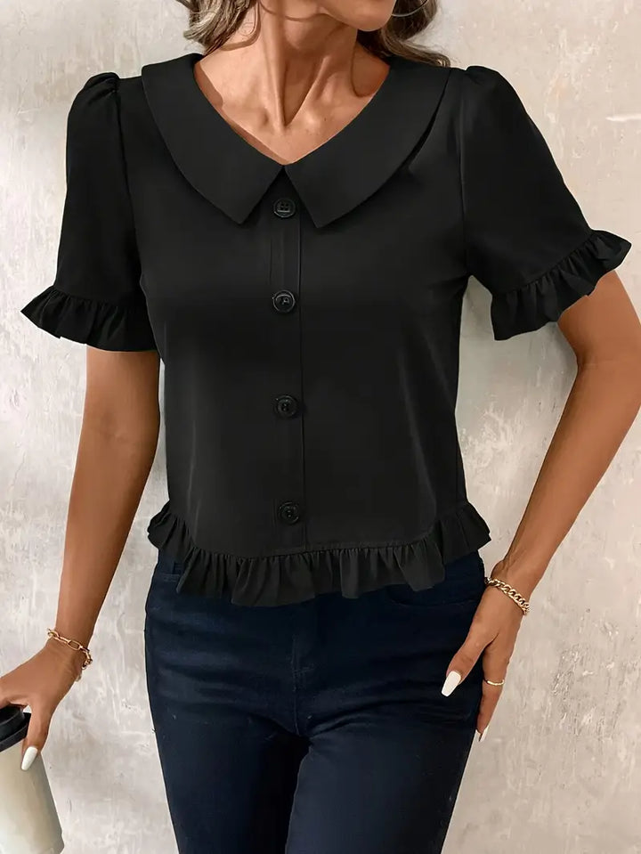Foteini - Elegante Bluse Mit Kurzen Ärmeln