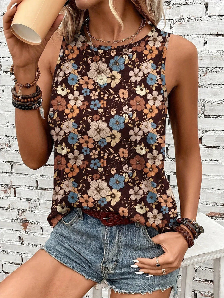 Lilou – Lässiges Sommer Top Mit Blumen Drucken