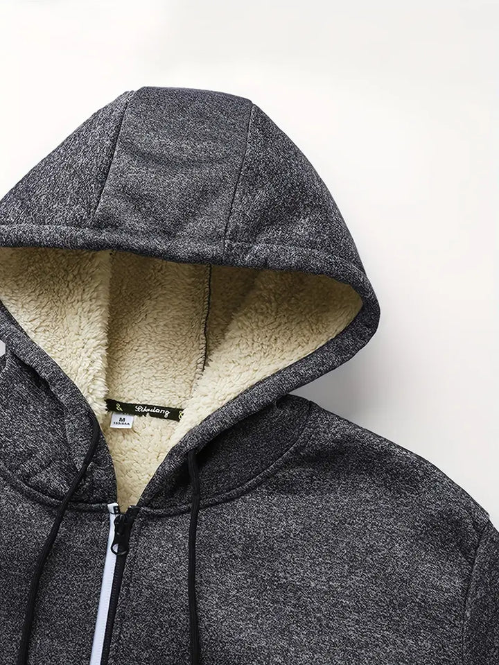 Helge - Lässiger Kapuzenpullover Mit Langen Ärmeln Und Reißverschluss