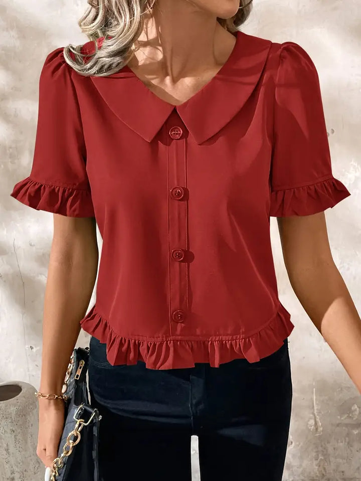 Foteini - Elegante Bluse Mit Kurzen Ärmeln