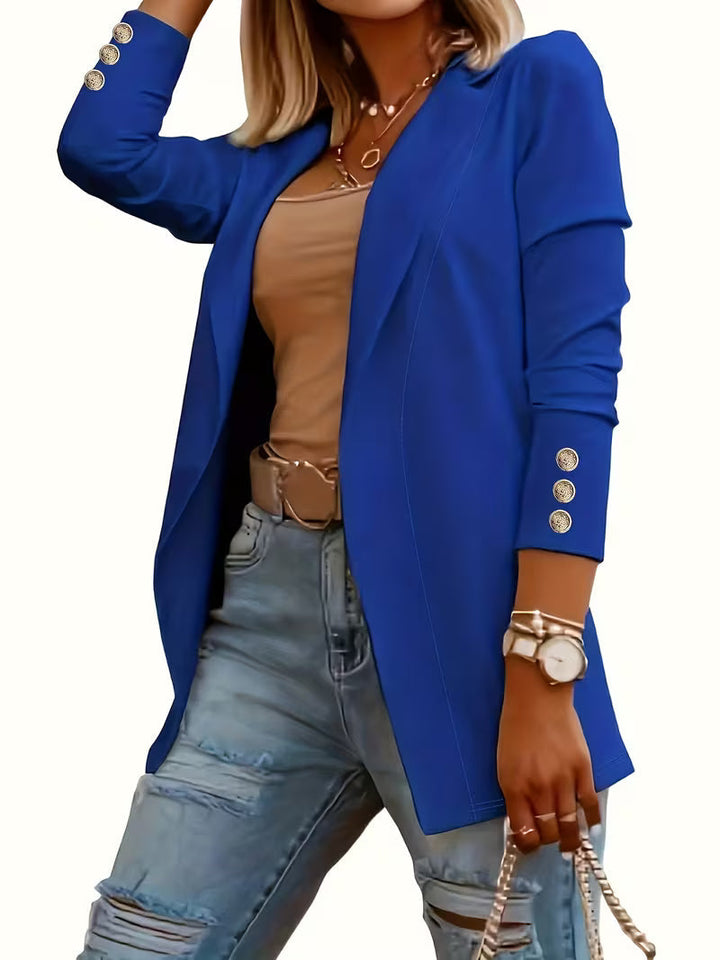 Nikia – Langärmeliger Blazer Mit Zierknöpfen