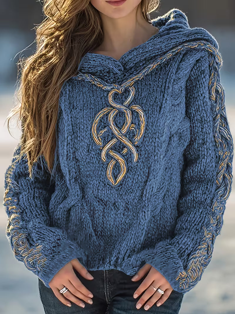 Cypriana – Eleganter Strick Pullover Mit Kapuze