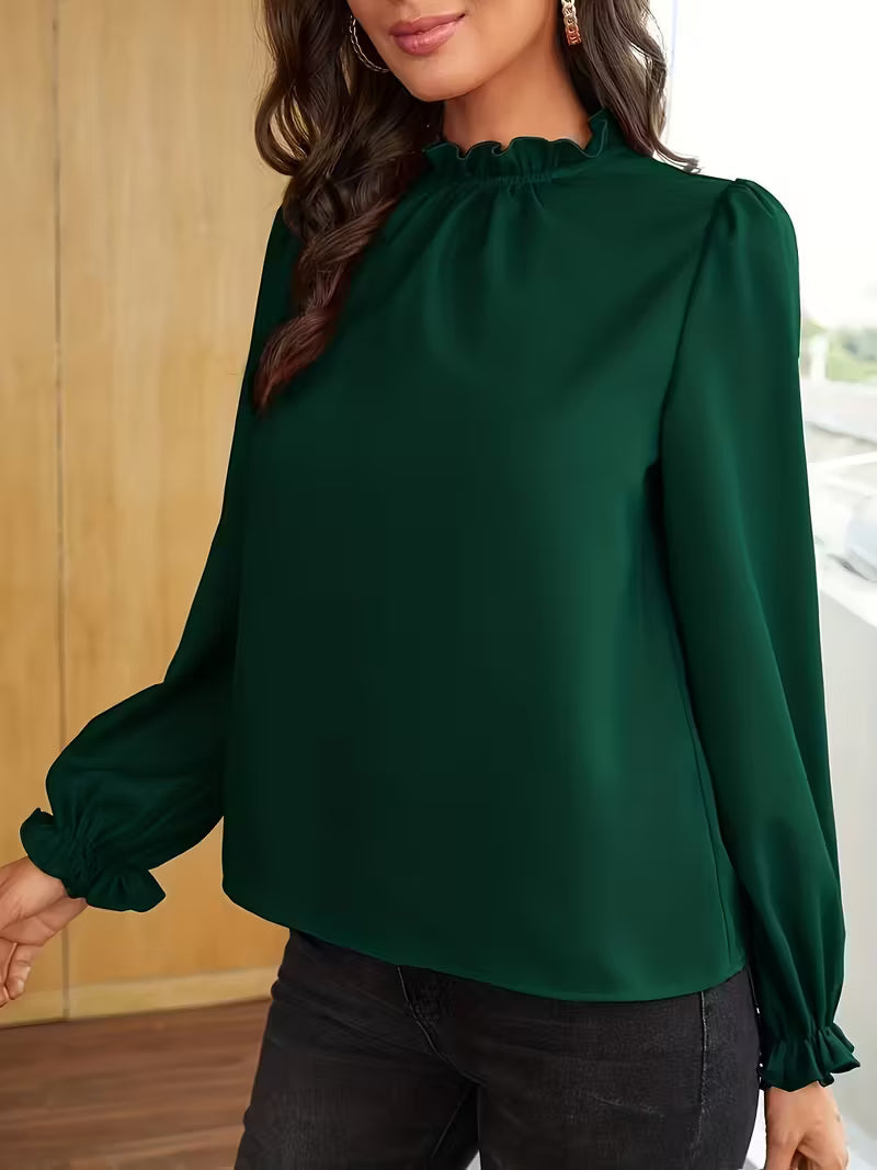 Aurelija – Bluse Mit Rüschen Kragen Und Puffärmeln