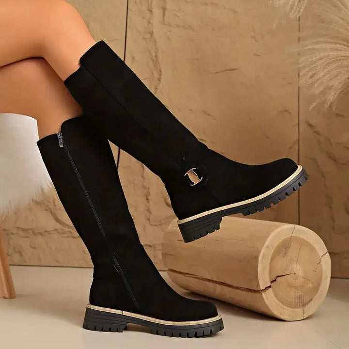 Laneya – Kniehohe Stiefel Mit Reißverschluss