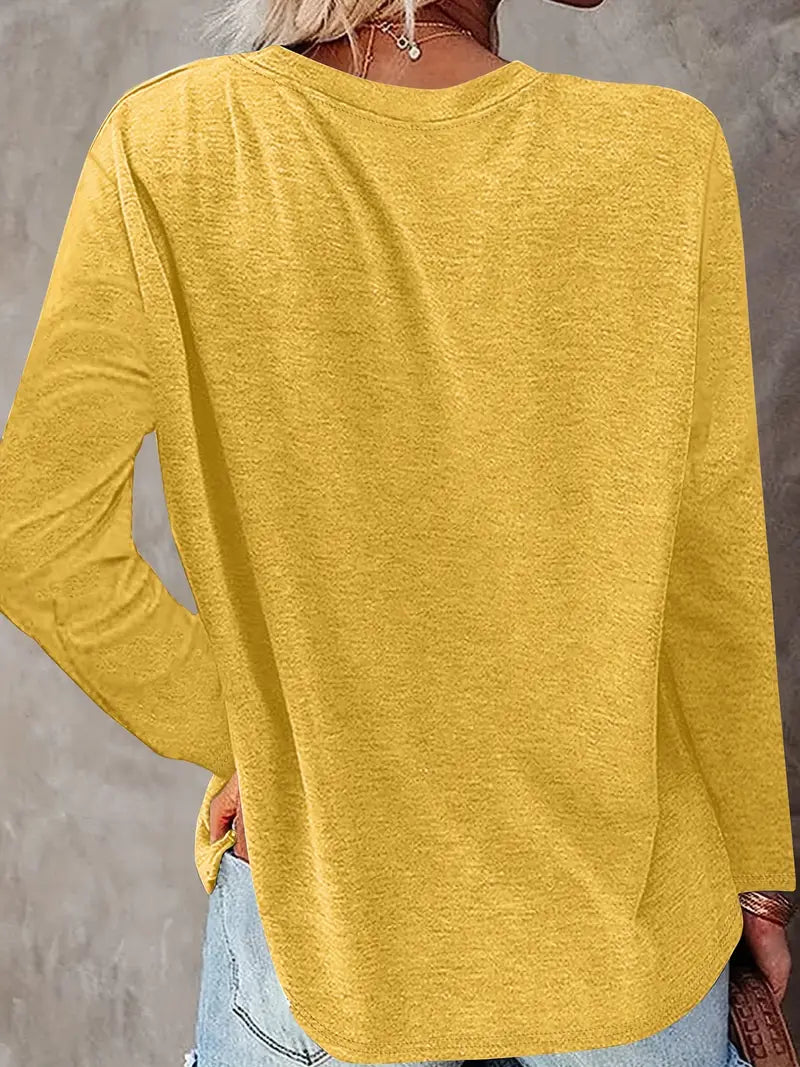 Levine – Elegantes Langarm Tunika Oberteil Mit Sonnenblumen Drucken