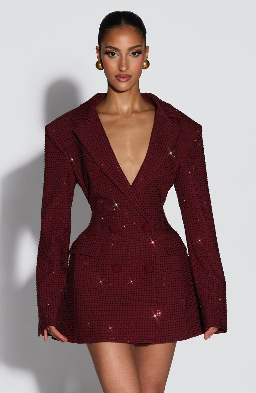 Zaerine – Maßgeschneidertes Minikleid im Zweireiher-Blazer-Stil