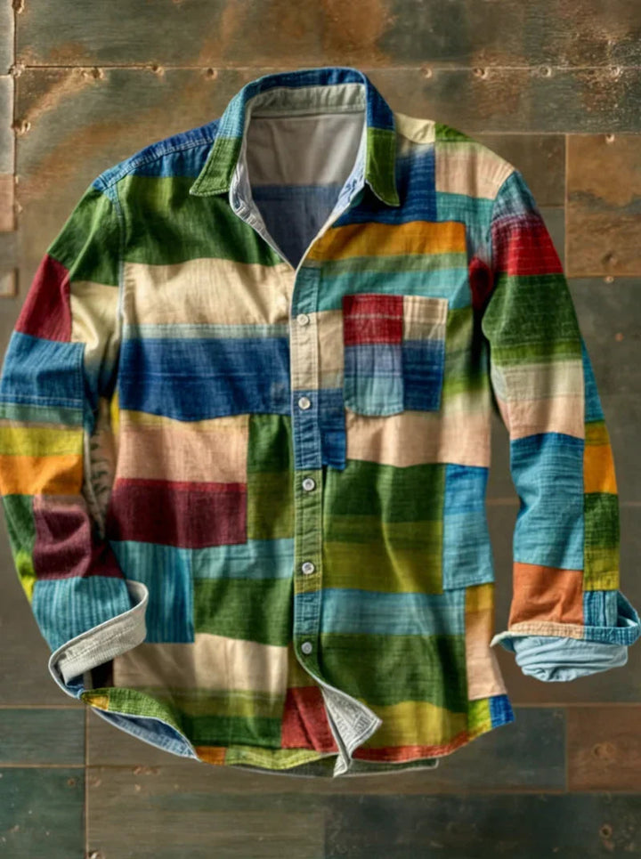 Jhoanny - Langarmshirt MIT Geometrischem Patchwork muster