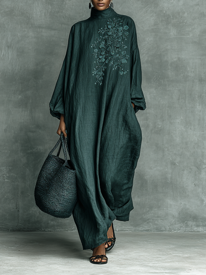 Mirra – Locker Sitzendes Maxi Kleid Mit Langen Ärmeln