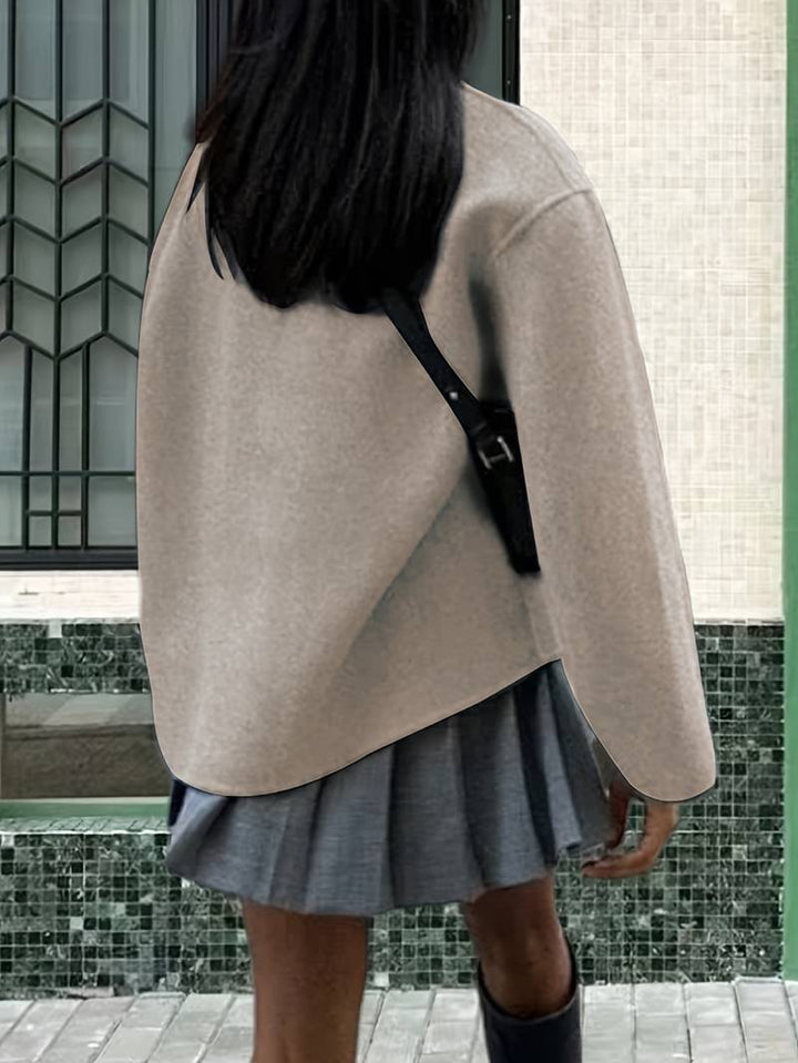 Deanne - Eleganter Doppelreihiger Beiger Mantel