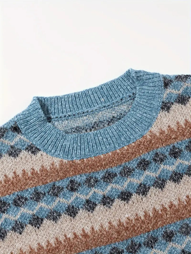 Hartman – Lässiger Geometrischer Strick Pullover