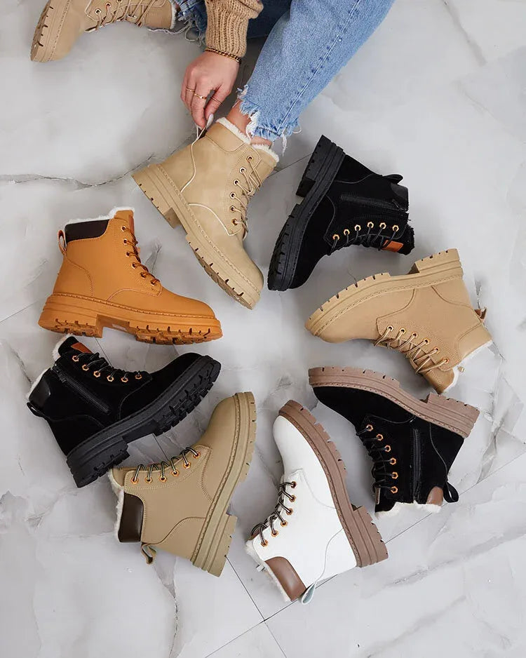 Alosia – Stiefeletten mit Schnürung Und Klobiger Sohle