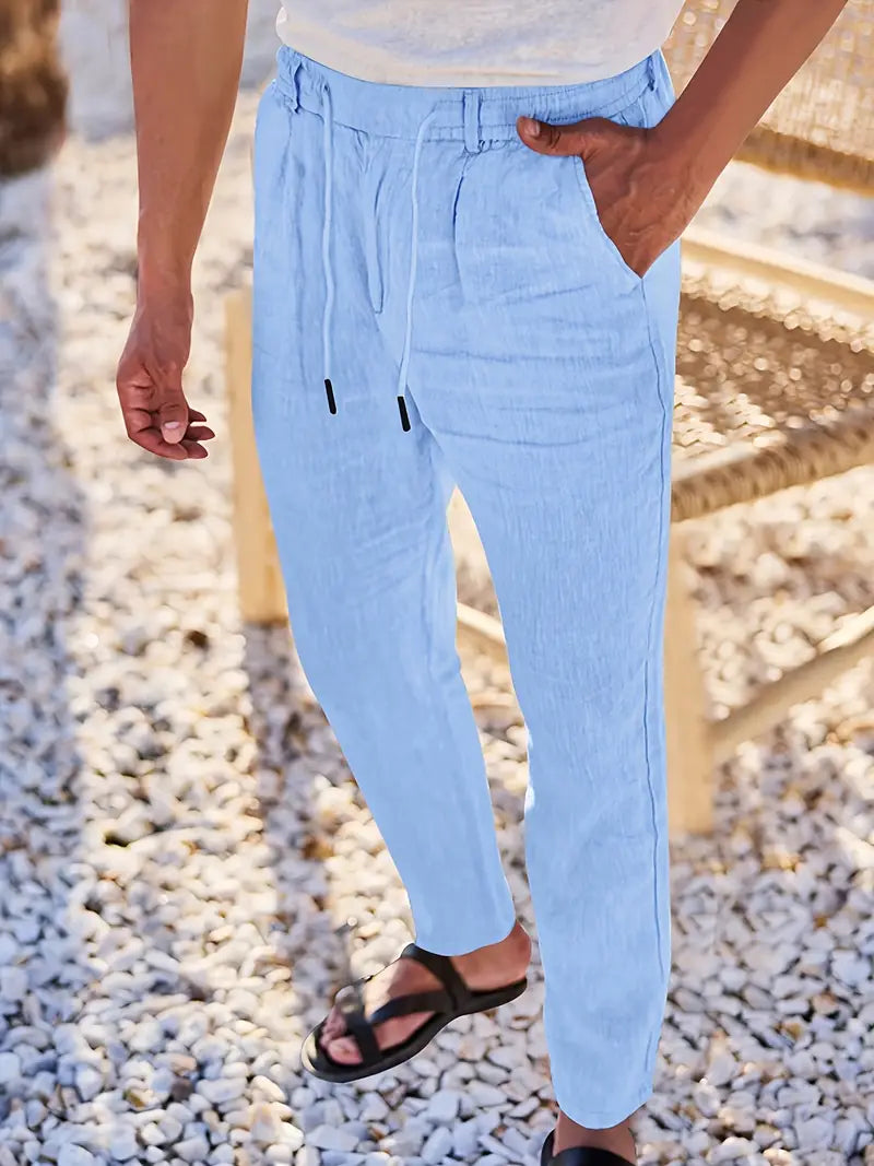 Nichols – Locker Sitzende Hose Aus Leinen Mit Kordelzug