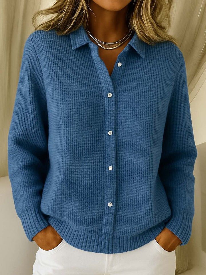 Miruna – Klassisches Strickhemd Mit Knopfleiste