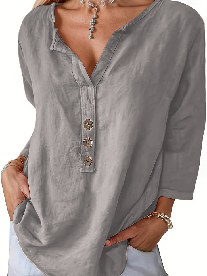 Mykaela – Lässige Bluse Aus Baumwolle Und Leinen